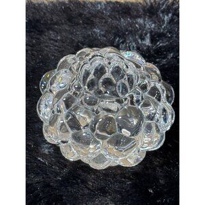 Orrefors Swedan Holland Raspberry Textured Clear Glass Tealight Candle H…